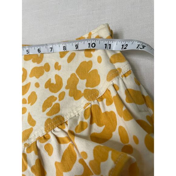 MOTHER The Ruffle Mini Skirt Floral Leopard Print Yellow White Size 23 NWT - Picture 7 of 11